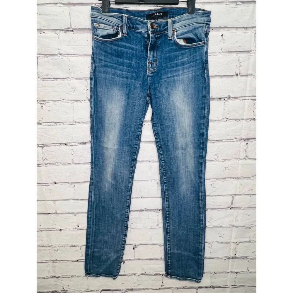 J Brand Womens Blue Denim Stretch Mid-Rise Skinny Jeans Medium Wash Size 27